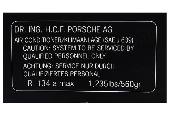 95B010820D - INDICATION STICKER for Porsche 