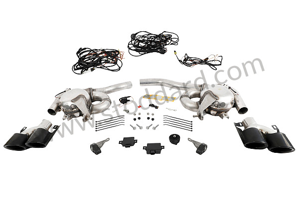 95B04420036 - EXHAUST SYSTEM SPORT VERSION SET BLACK CHROME for Porsche 