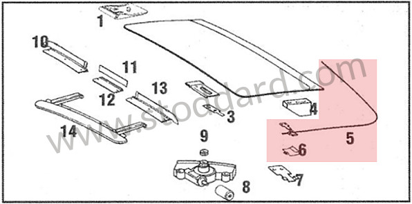 96456414300 - Sunroof Guide Cable, Left, 911 1965-98 964 993 for Porsche 993 &bull; 1995 &bull; 993 Carrera 4 &bull; Coupe &bull; Manual Gearbox, 6 Speed