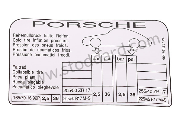 96470128724 - STICKER for Porsche 