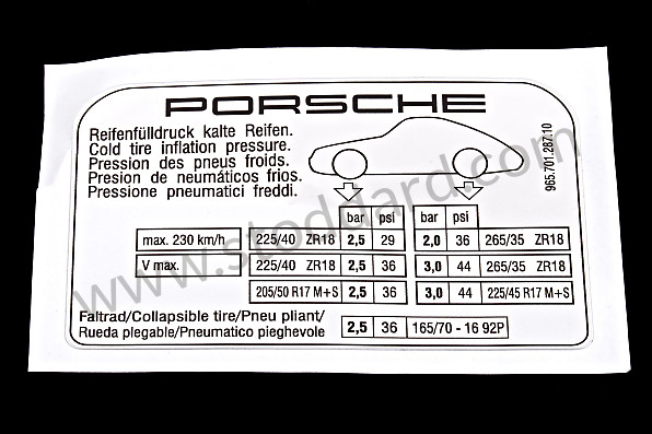 96570128710 - STICKER for Porsche 
