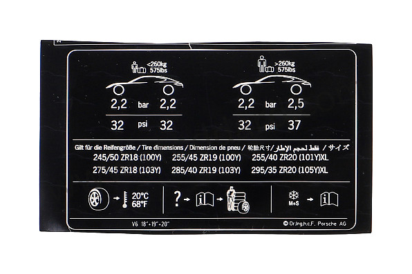 97070128601 - STICKER for Porsche 