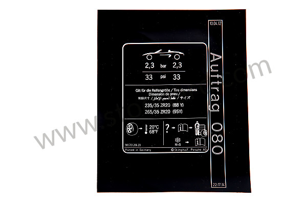 98170128620 - STICKER for Porsche 