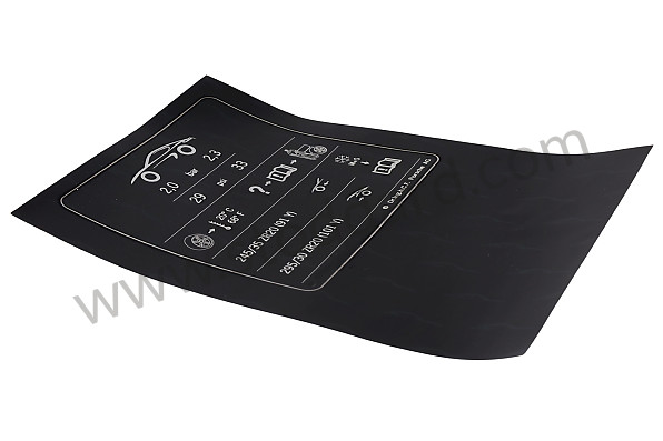 98170128636 - STICKER TYRE PRESSURE for Porsche 