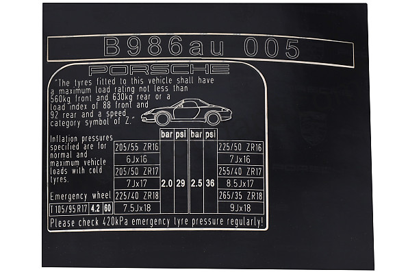 98670128722 - STICKER for Porsche 