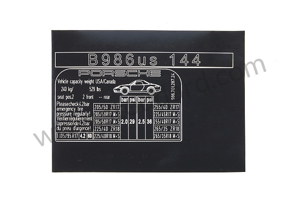 98670128724 - STICKER for Porsche 