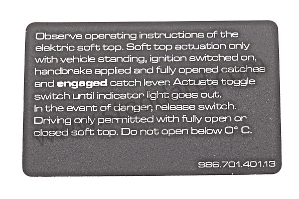 98670140113 - STICKER for Porsche 