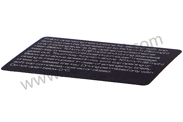 98770140107 - INDICATION STICKER for Porsche 