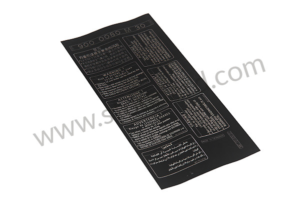98770193000 - STICKER for Porsche 