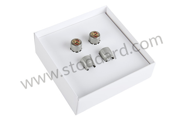 99104460269 - CAP VALVE CAP SILVER CREST COLOURED SET for Porsche 