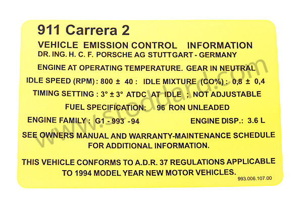 99300610700 - STICKER for Porsche 