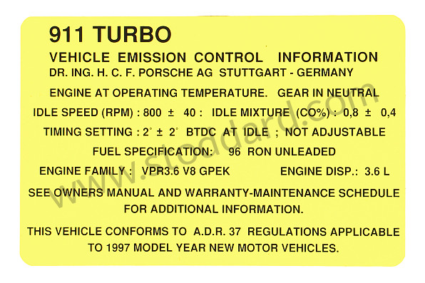 99300610708 - STICKER for Porsche 