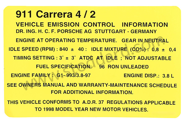 99300610712 - STICKER for Porsche 