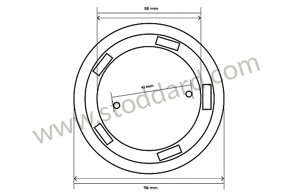 9933613030061M - FLAT WHEEL COVER WITH BLACK EMBLEM for Porsche 