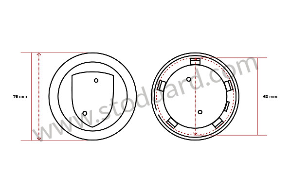 993361303109A1 - Wheel Trim Cap With Colored Crest for Porsche 996 Gt3 / Gt3-1 &bull; 2000 &bull; 996 Gt3 &bull; Coupe &bull; Manual Gearbox, 6 Speed