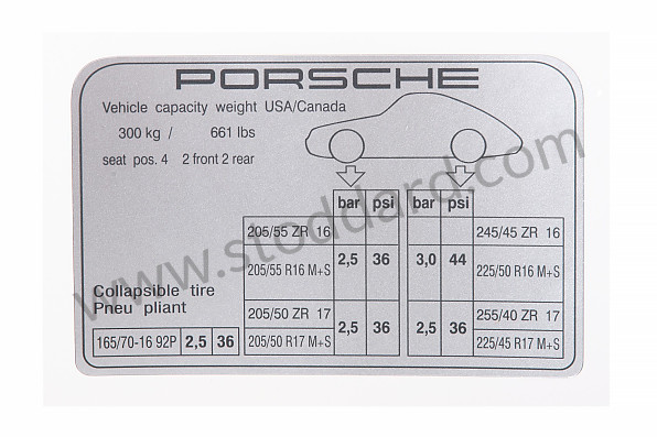 99370128701 - STICKER for Porsche 