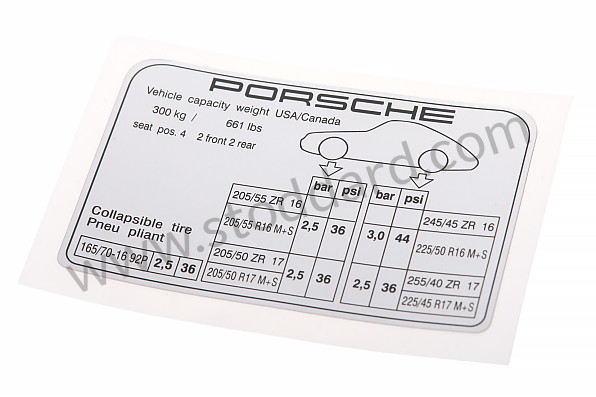 99370128701 - STICKER for Porsche 
