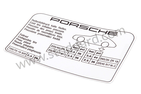 99370128707 - STICKER for Porsche 