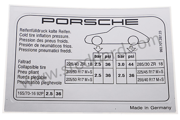 99370128723 - STICKER for Porsche 