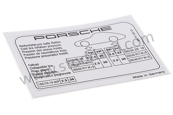 99370128723 - STICKER for Porsche 