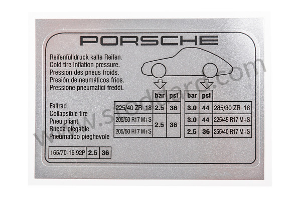 99370128725 - STICKER for Porsche 