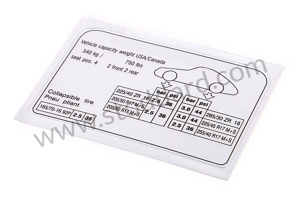 99370128726 - STICKER for Porsche 