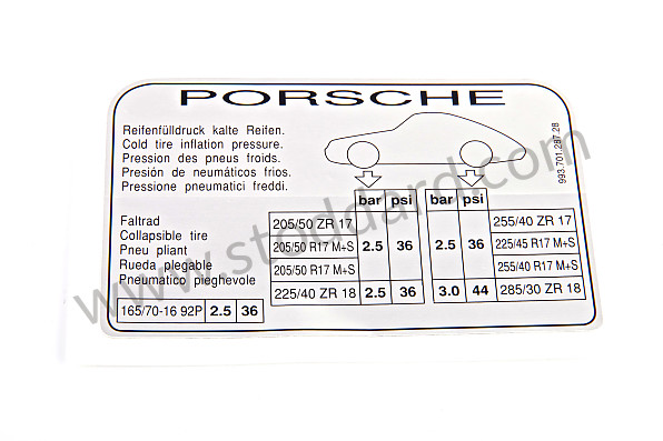 99370128728 - STICKER for Porsche 