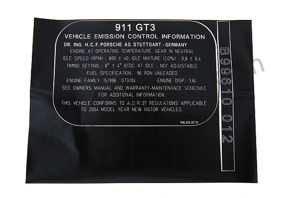 99600610791 - STICKER for Porsche 
