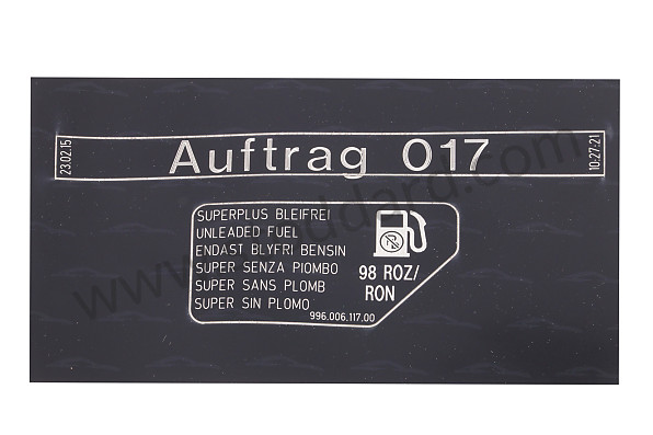 99600611700 - STICKER for Porsche 