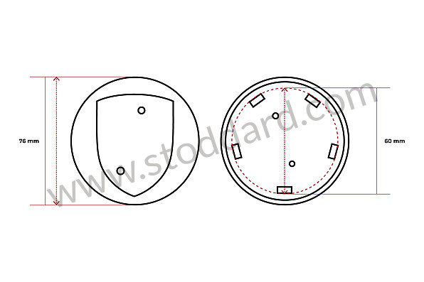 99636130309 - Center Cap Boxster 1997-04 996 1999-04 for Porsche 