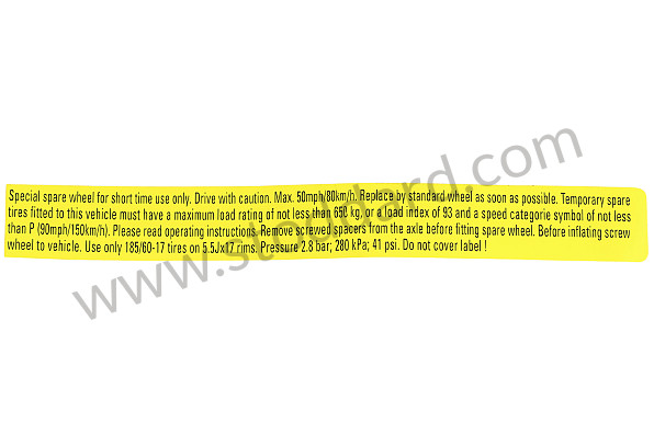 99636170120 - STICKER for Porsche 