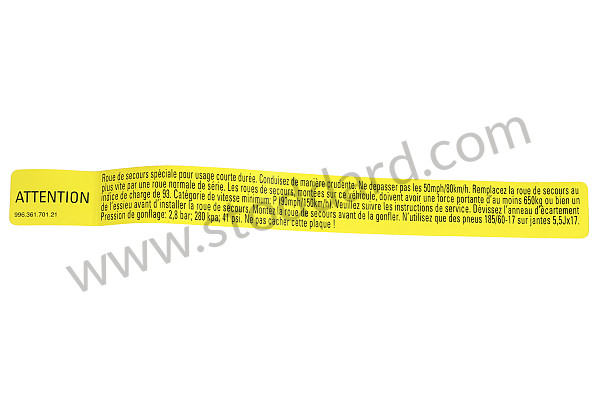 99636170121 - STICKER for Porsche 