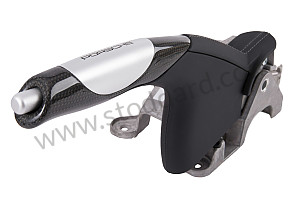 PARKING-BRAKE LEVER Left-hand drive / black / black (VRJ) / OPTION: CARBON AND ALUMINIUM AND LEATHER (Option code: IX58) (99642498024VRJ)