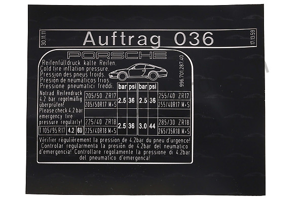 99670128740 - STICKER for Porsche 