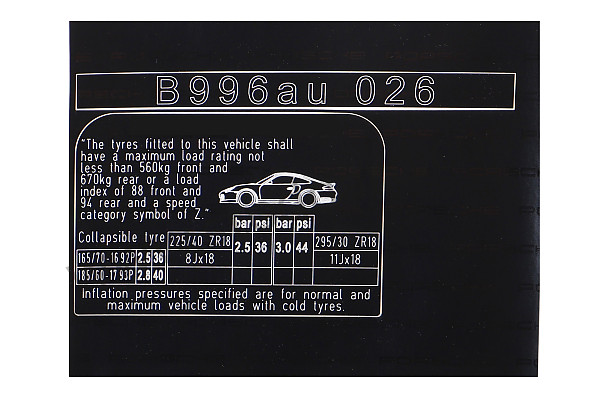 99670128750 - STICKER for Porsche 