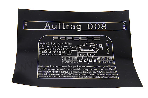 99670128754 - STICKER for Porsche 