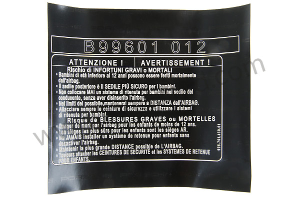 99670143001 - STICKER for Porsche 