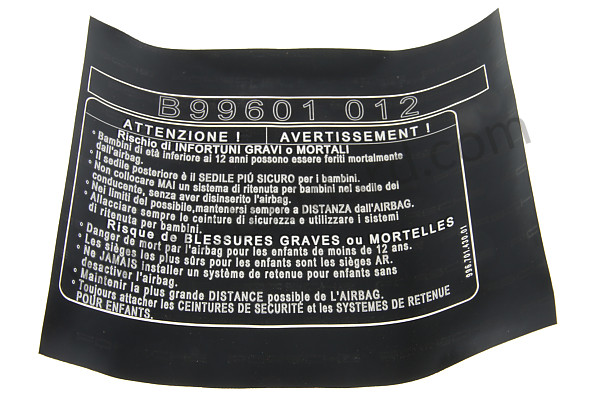 99670143001 - STICKER for Porsche 
