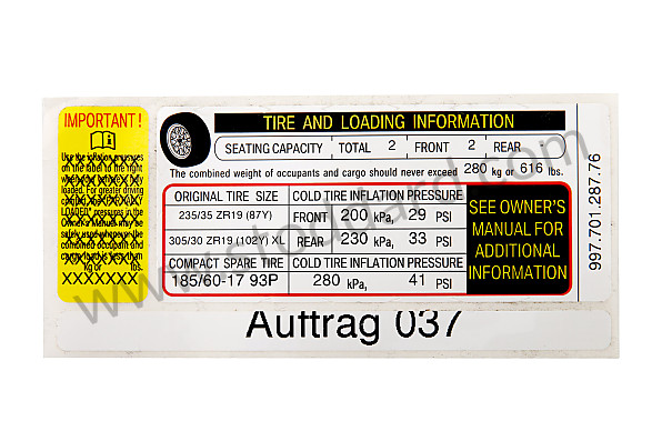 99770128776 - STICKER for Porsche 