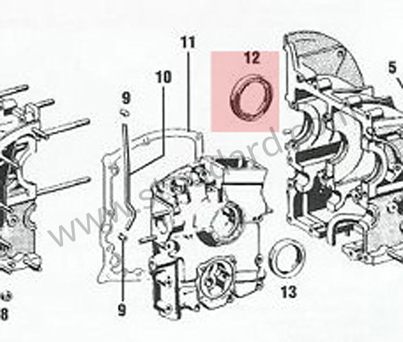 NLA11302950 - Flywheel End Oil Seal. Viton For 356 And 912 for Porsche 356B T6 &bull; 1961 &bull; 1600 (616/1 T6) &bull; Cabrio B T6 &bull; Manual Gearbox, 4 Speed