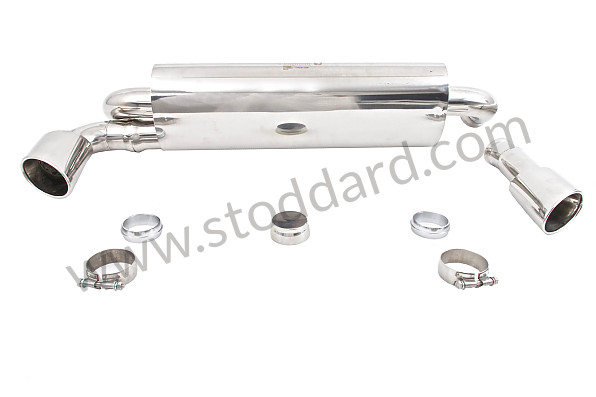 99A000071240 - TRANSVERSAL SILENCER 964 STAINLESS STEEL DOUBLE OUTPUTS (DELIVERED WITH OUTPUTS) / LOOK 993 for Porsche 964 &bull; 1990 &bull; 964 Carrera 2 &bull; Cabrio &bull; Automatic Gearbox