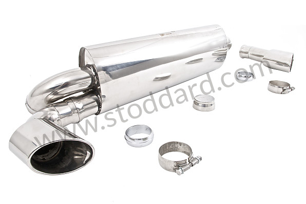 99A000071240 - TRANSVERSAL SILENCER 964 STAINLESS STEEL DOUBLE OUTPUTS (DELIVERED WITH OUTPUTS) / LOOK 993 for Porsche 964 &bull; 1990 &bull; 964 Carrera 2 &bull; Cabrio &bull; Automatic Gearbox