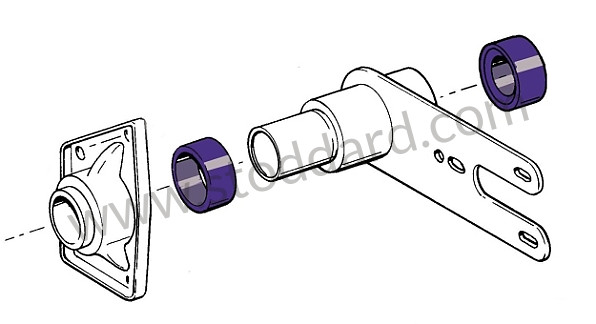 99A000087653 - RESILIENT MOUNT FOR INTERIOR REAR TIE ROD 911 65-68 / INTERIOR 356 A/B/C / EXTERIOR 356 PRE A + A +BT5 POLYGRAPHITE RACING VERSION (X2) for Porsche 356A &bull; 1955 &bull; 1300 (506/2) &bull; Cabrio A T1 &bull; Manual Gearbox, 4 Speed