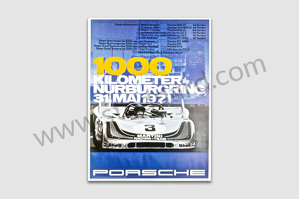99A000106589 - POSTER 1000 KM NURBURGRING 1971 for Porsche 