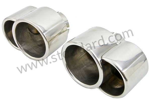 99A000111655 - PAIR OF DOUBLE STAINLESS STEEL EXHAUST TAILPIPES for Porsche 996 Turbo &bull; 2001 &bull; 996 Turbo &bull; Coupe &bull; Automatic Gearbox