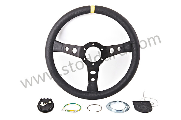 99A000112042 - BLACK LEATHER THREE-SPOKE STEERING WHEEL for Porsche 944 82-85 &bull; 1982 &bull; 944 2.5 &bull; Coupe &bull; Manual Gearbox, 5 Speed