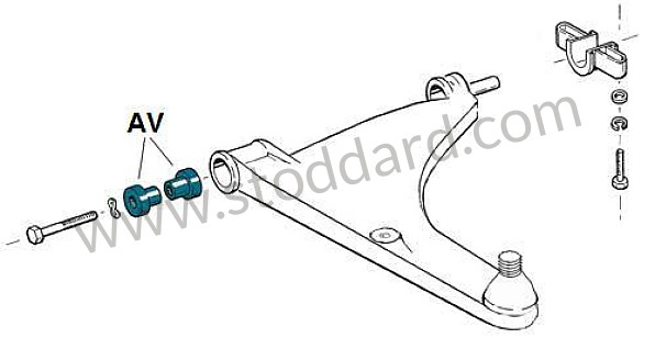 99A000116255 - SILENT BLOCK KIT FOR FRONT TRIANGLE, FRONT PART OF TRIANGLE for Porsche 944 85-88 &bull; 1987 &bull; 944 S &bull; Coupe &bull; Manual Gearbox, 5 Speed