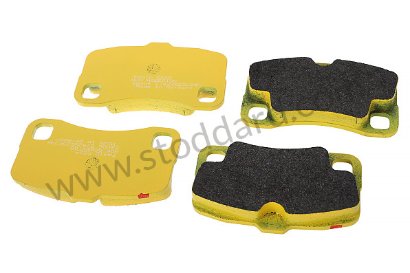 99A000133320 - PAGID YELLOW AR 997 TURBO PADS WITHOUT TEMION NOTCH for Porsche 997 Turbo 10-13 &bull; 2011 &bull; 997 Turbo S &bull; Coupe &bull; Pdk Gearbox