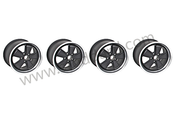 99A000190167 - ORIGINAL FUCHS WHEELS, 17 INCH, SET OF 4 WHEELS, 7 AND 8 INCH (BLACK FINISH) for Porsche 