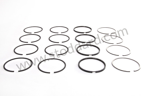 99A000198442 - KIT OF 4 COMPLETE SETS OF PISTON RINGS FOR 1750 CC CYLINDER AND PISTON KIT 356 AND 912 (VERSION WITH 4 RINGS PER PISTON) for Porsche 356A &bull; 1955 &bull; 1300 (506/2) &bull; Cabrio A T1 &bull; Manual Gearbox, 4 Speed